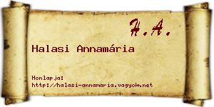 Halasi Annamária névjegykártya
